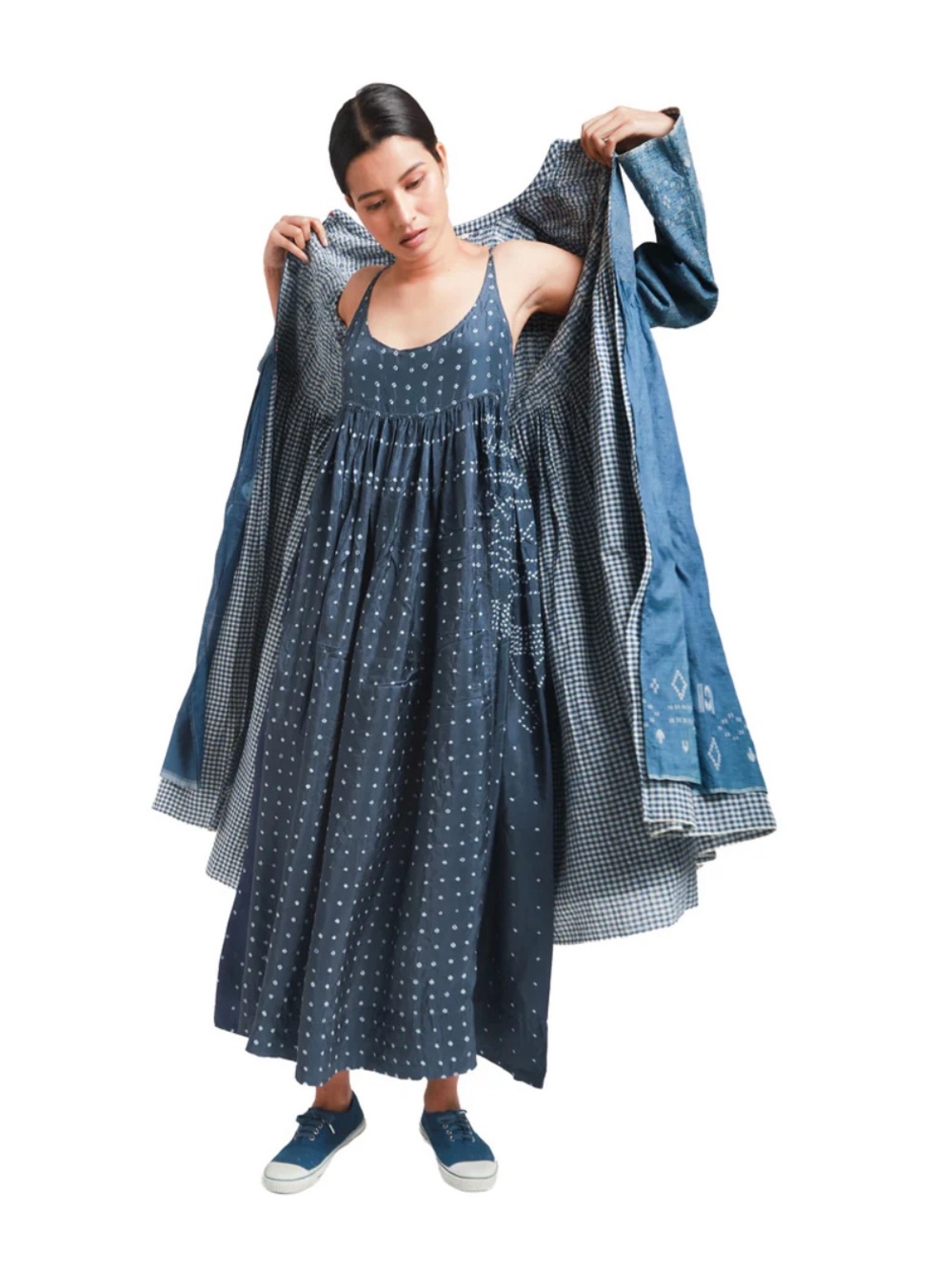 Injiri Indigo Silk Dress NWOT